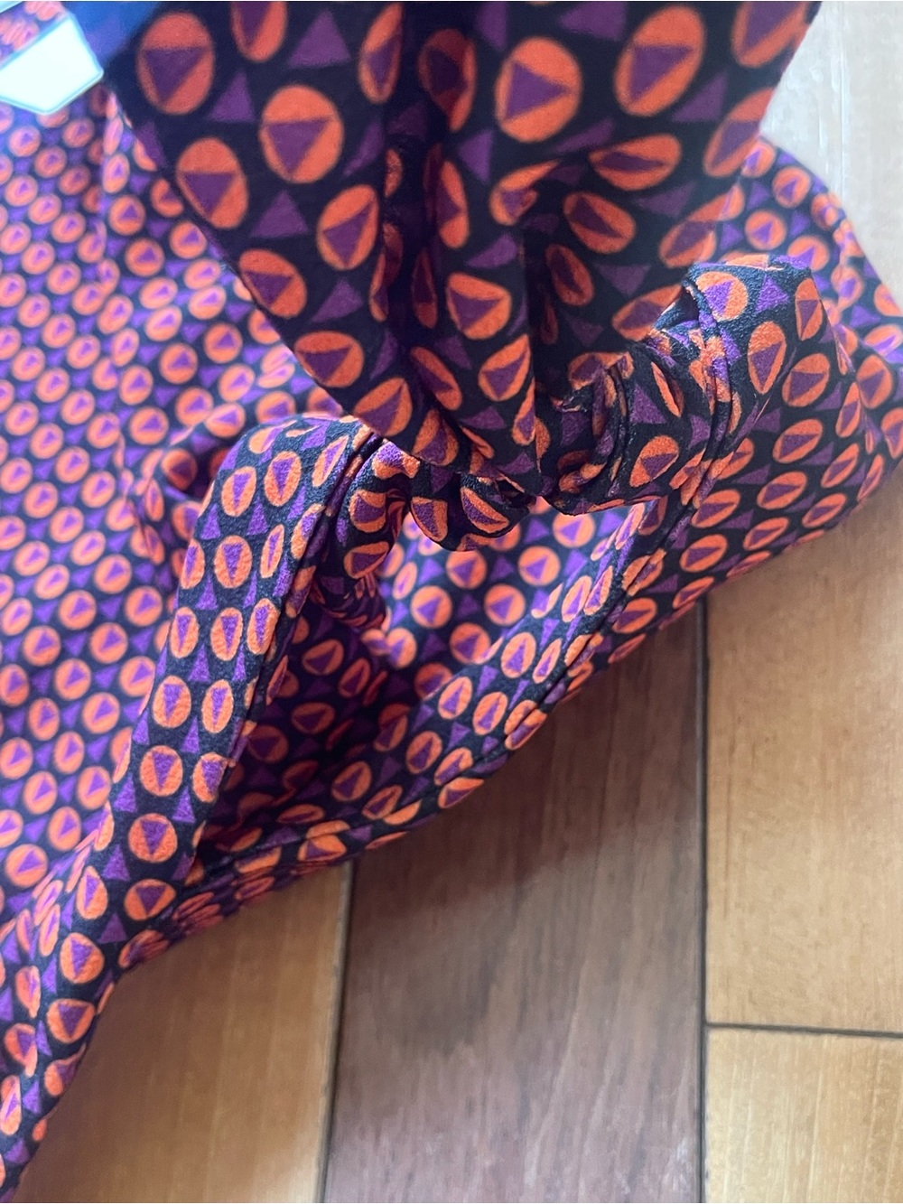 Fresha London Cold Shoulder Tie Sleeve Geometric European Shift Dress NWT Small - Picture 7 of 10